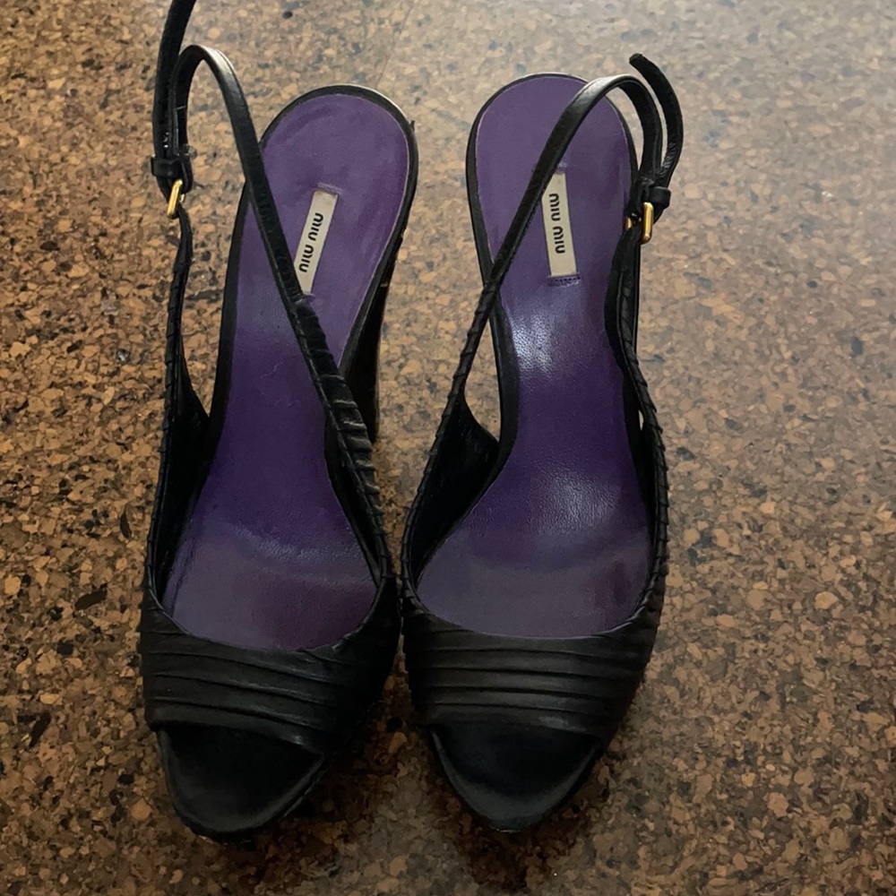 Miu Miu Iconic Black High Heel Sandal